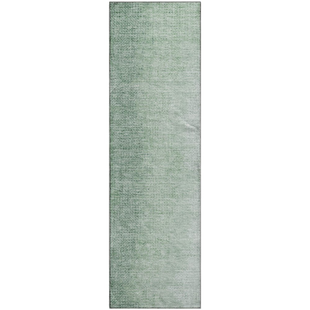Premium Machine Washable Mayfield AMF822 Green 2'3" x 7'6" Runner Rug. Picture 1