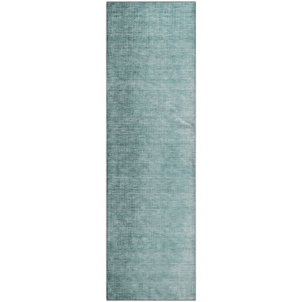 Premium Machine Washable Mayfield AMF822 Teal 2'3" x 7'6" Runner Rug. Picture 1