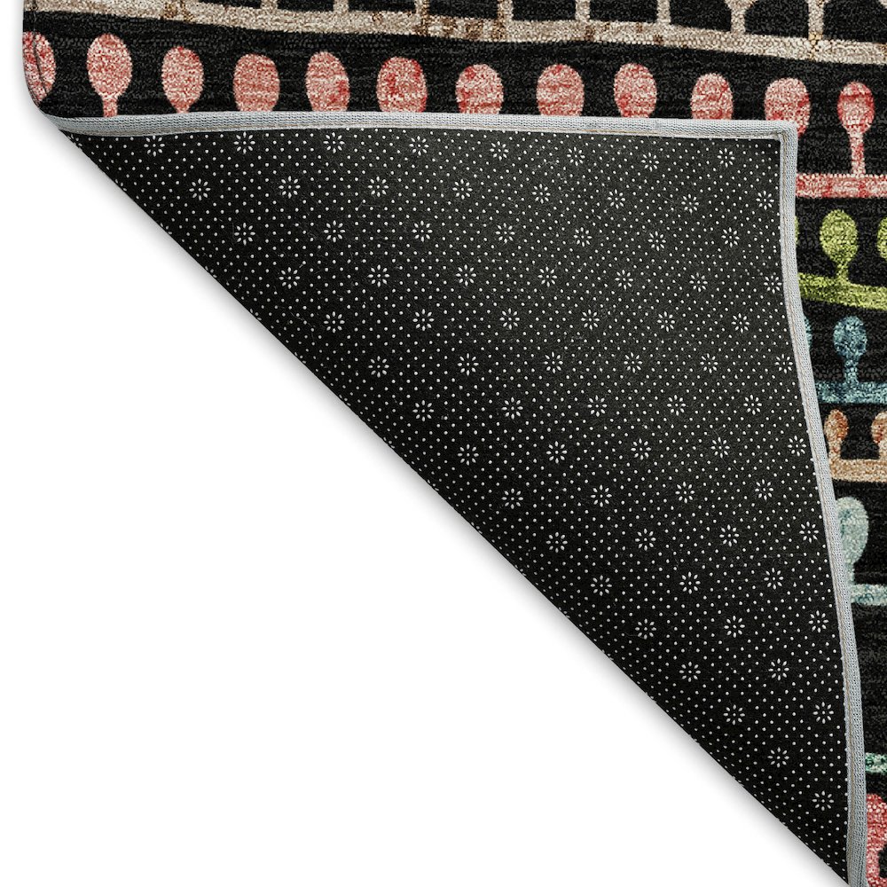 Premium Machine Washable Mayfield AMF823 Black 1'8" x 2'6" Rug. Picture 2