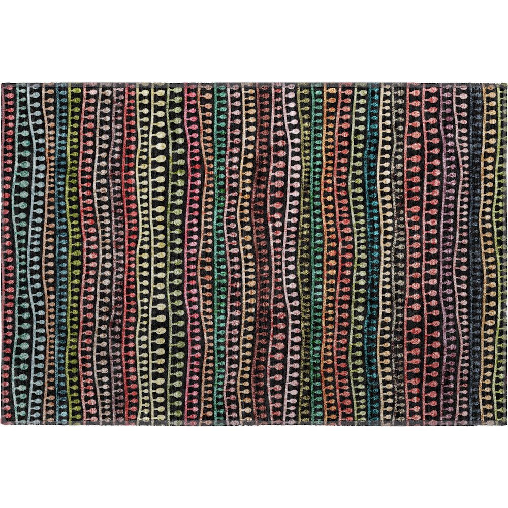Premium Machine Washable Mayfield AMF823 Black 1'8" x 2'6" Rug. Picture 1