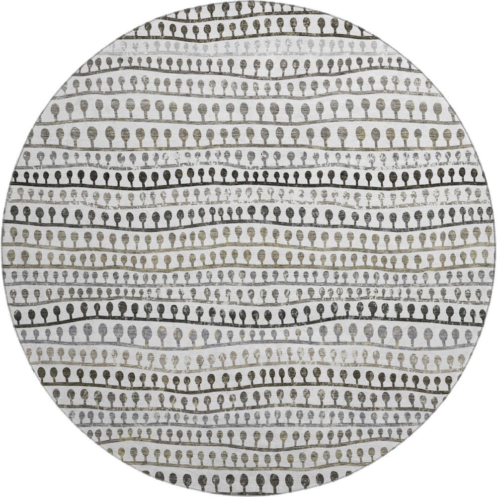 Premium Machine Washable Mayfield AMF823 Ivory 8' x 8' Round Rug. Picture 1