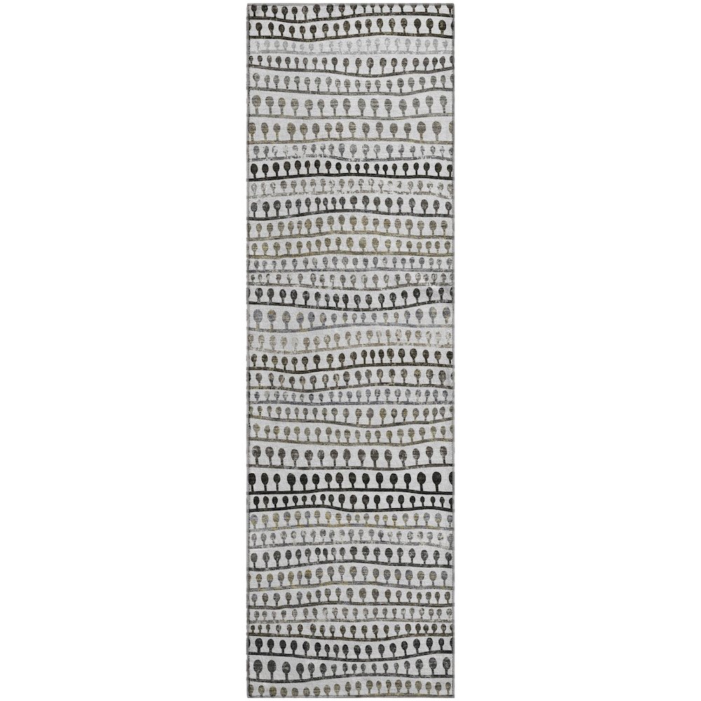 Premium Machine Washable Mayfield AMF823 Ivory 2'3" x 7'6" Runner Rug. Picture 1