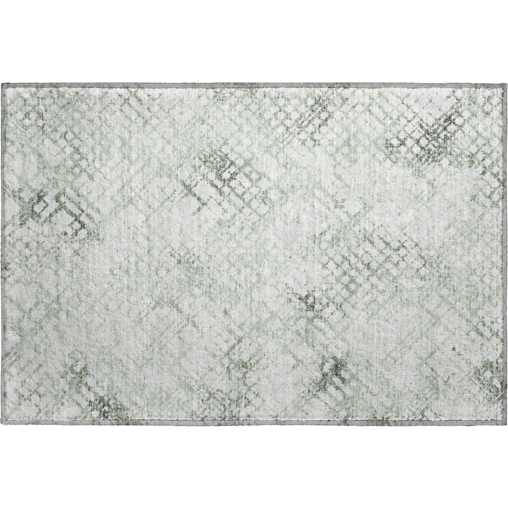 Premium Machine Washable Mayfield AMF824 Green 1'8" x 2'6" Rug. Picture 1