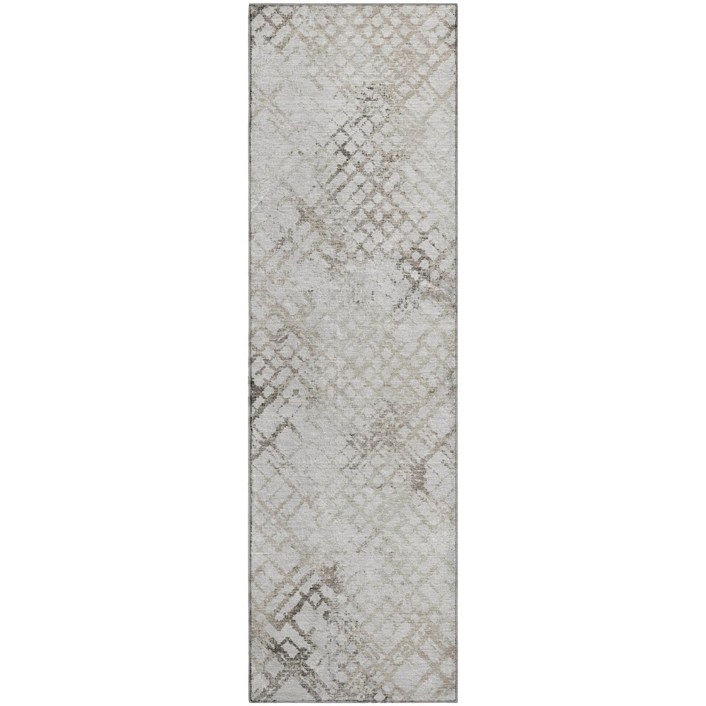 Premium Machine Washable Mayfield AMF824 Taupe 2'3" x 7'6" Runner Rug. Picture 1