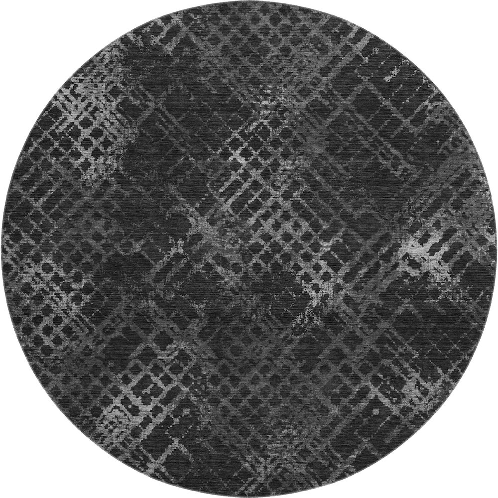 Premium Machine Washable Mayfield AMF825 Charcoal 8' x 8' Round Rug. Picture 1