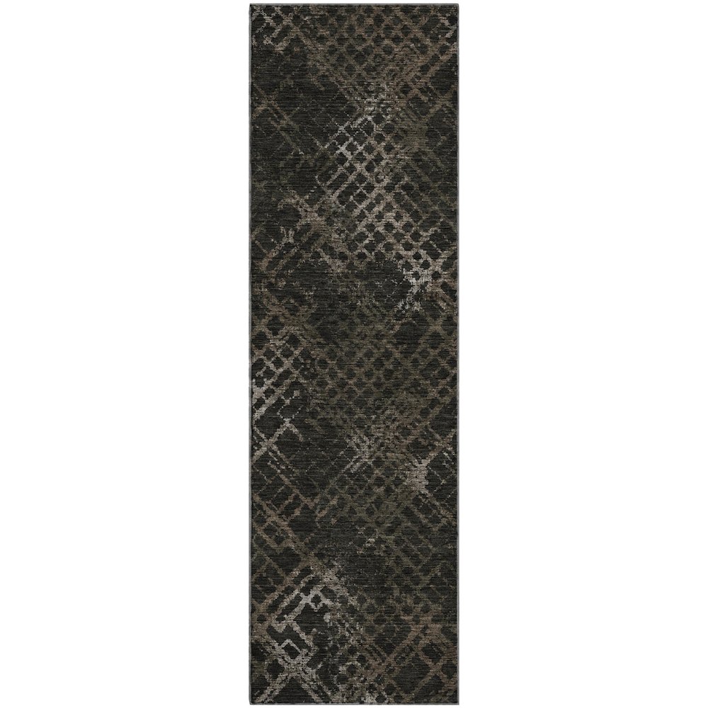 Premium Machine Washable Mayfield AMF825 Fudge 2'3" x 7'6" Runner Rug. Picture 1