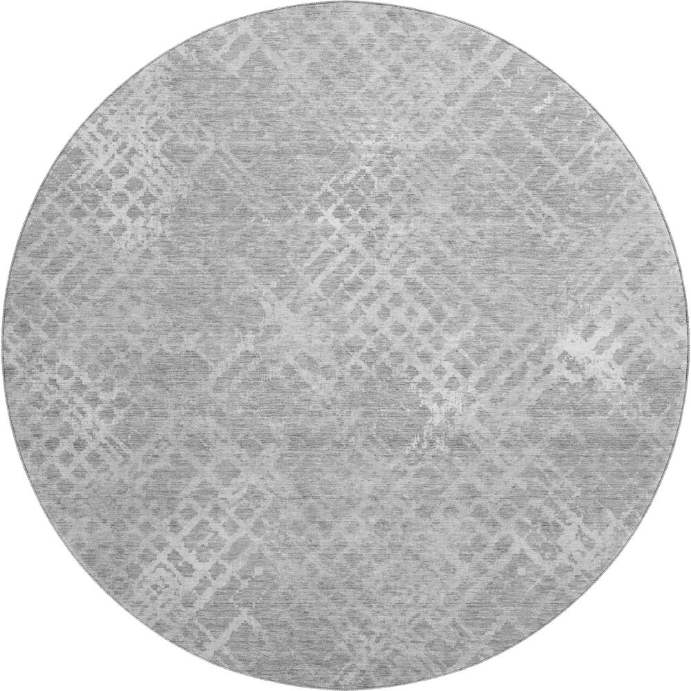 Premium Machine Washable Mayfield AMF825 Gray 8' x 8' Round Rug. Picture 1