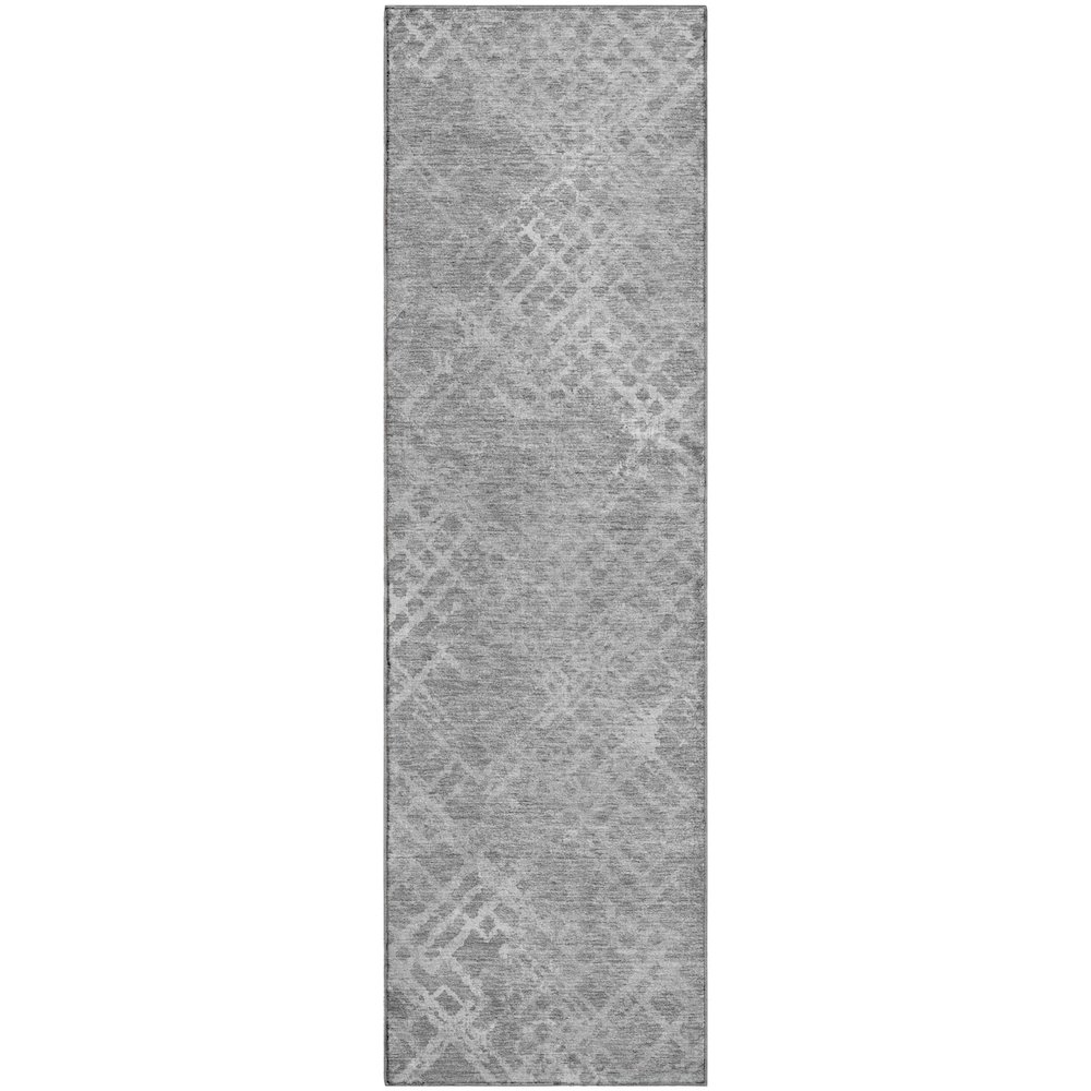 Premium Machine Washable Mayfield AMF825 Gray 2'3" x 7'6" Runner Rug. Picture 1