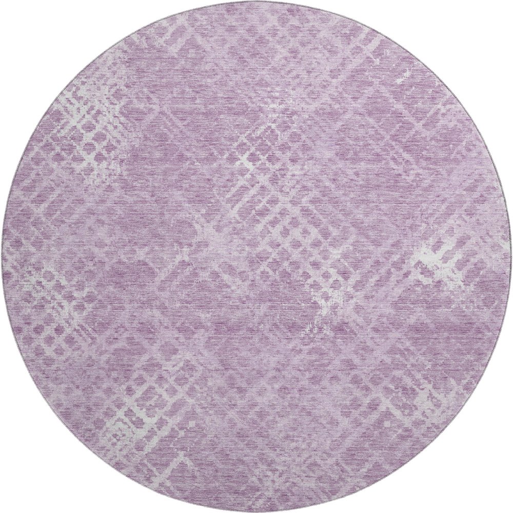 Premium Machine Washable Mayfield AMF825 Lavender 8' x 8' Round Rug. Picture 1