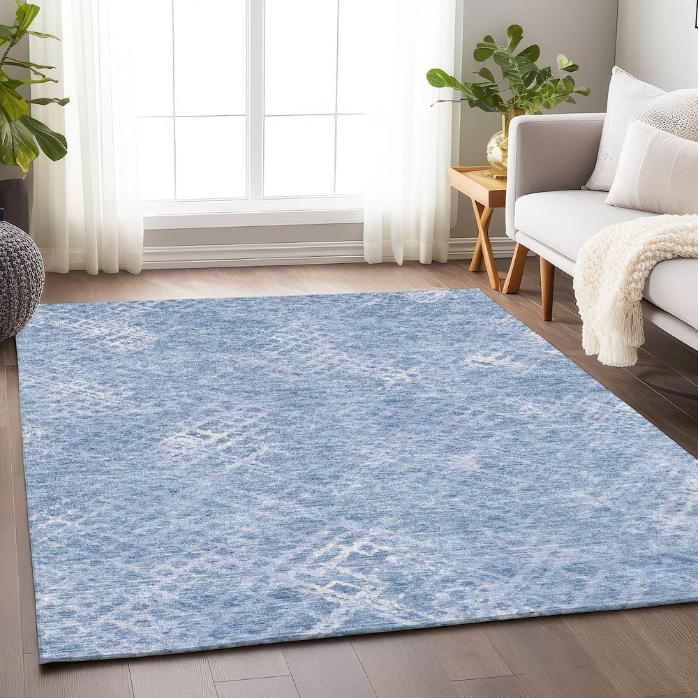 Premium Machine Washable Mayfield AMF825 Sky 2'6" x 3'10" Rug. Picture 6