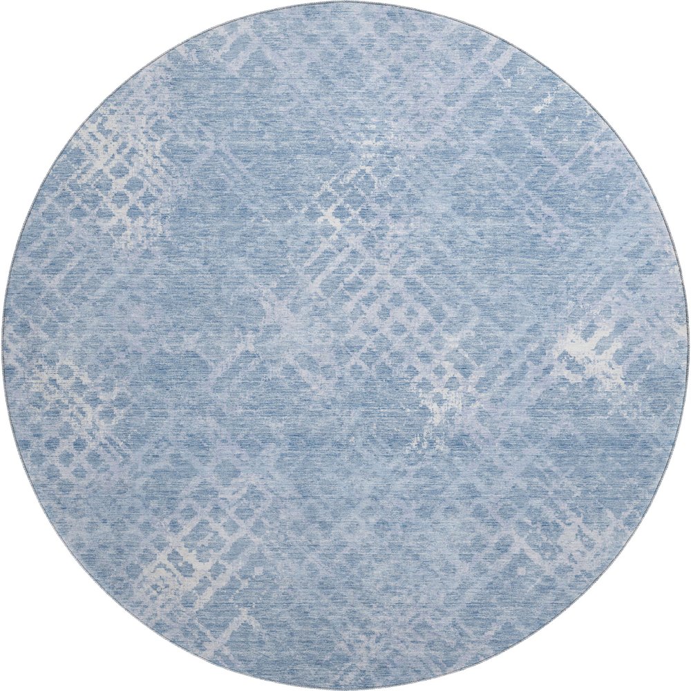 Premium Machine Washable Mayfield AMF825 Sky 8' x 8' Round Rug. Picture 1