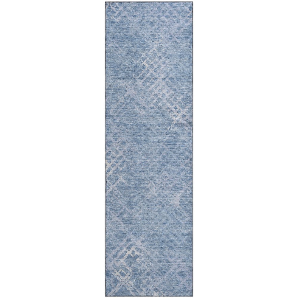 Premium Machine Washable Mayfield AMF825 Sky 2'3" x 7'6" Runner Rug. Picture 1