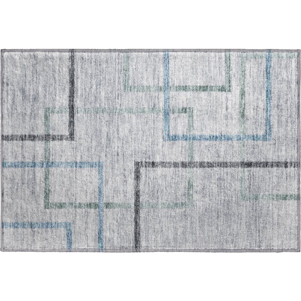 Premium Machine Washable Mayfield AMF826 Gray 1'8" x 2'6" Rug. Picture 1