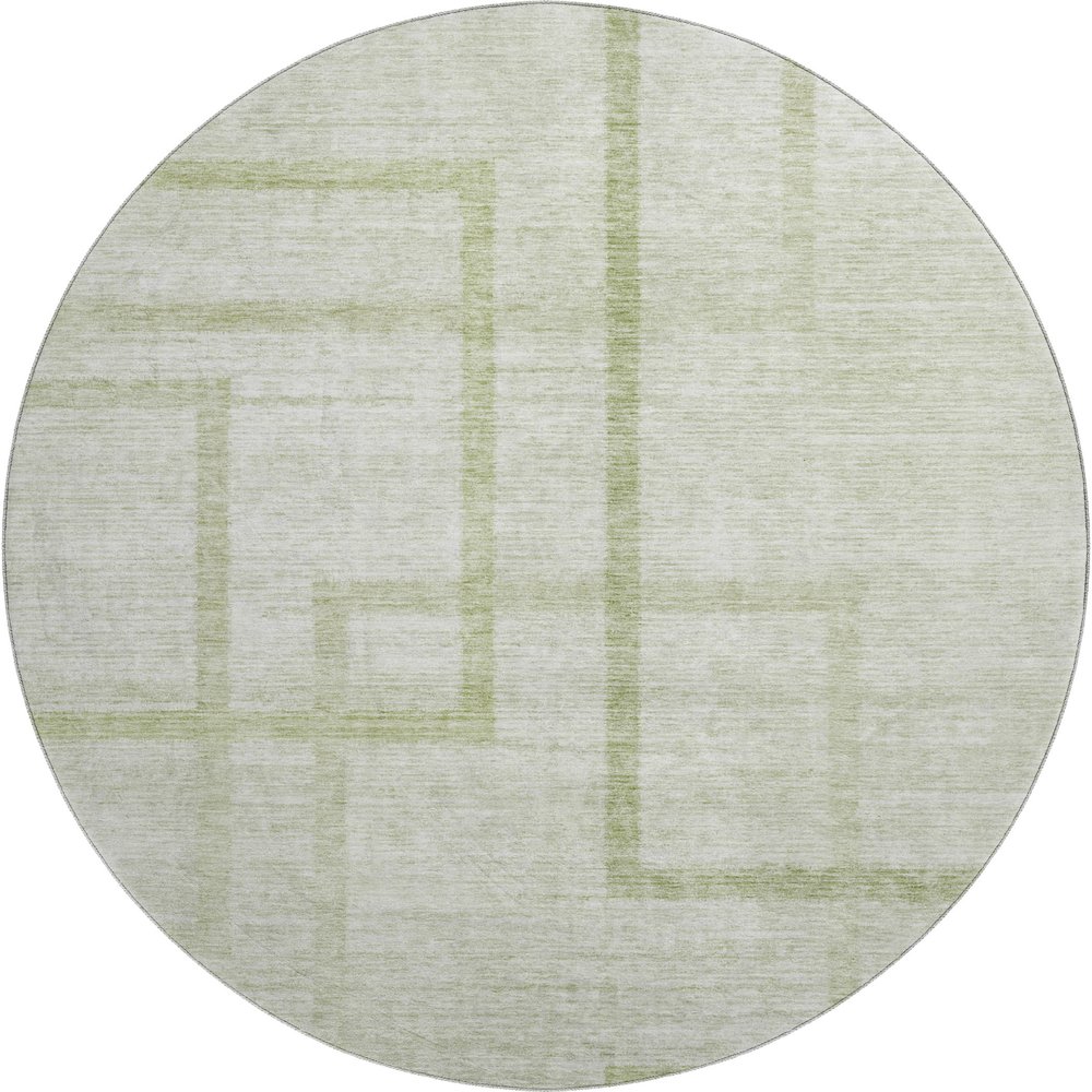 Premium Machine Washable Mayfield AMF827 Aloe 8' x 8' Round Rug. Picture 1
