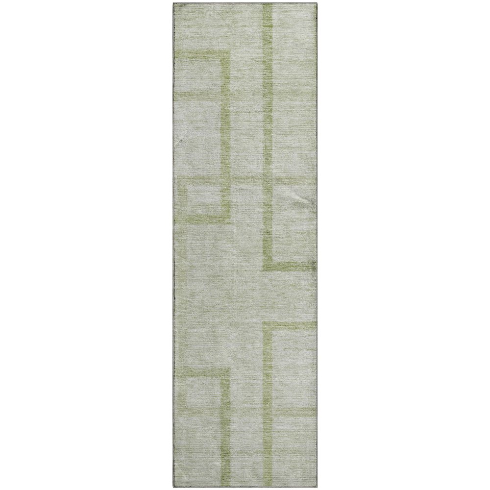Premium Machine Washable Mayfield AMF827 Aloe 2'3" x 7'6" Runner Rug. Picture 1