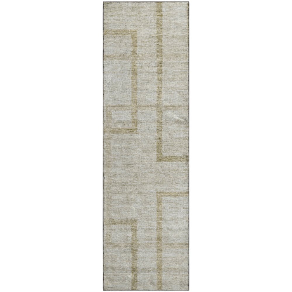 Premium Machine Washable Mayfield AMF827 Beige 2'3" x 7'6" Runner Rug. Picture 1