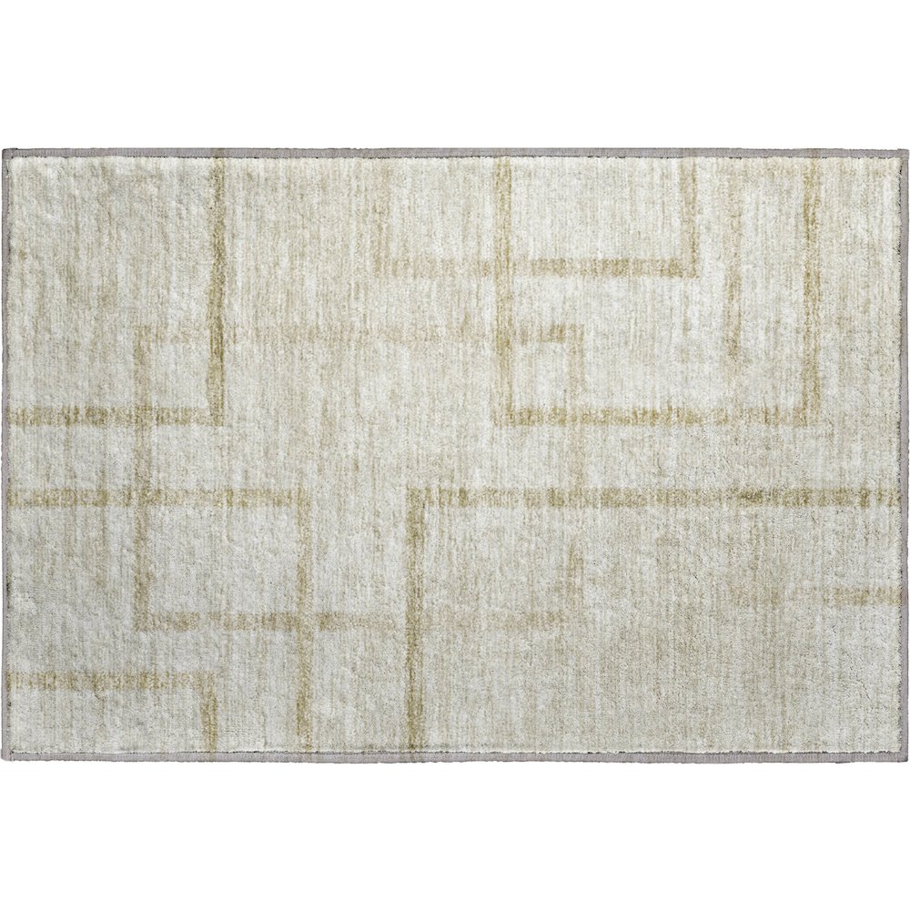 Premium Machine Washable Mayfield AMF827 Beige 1'8" x 2'6" Rug. Picture 1