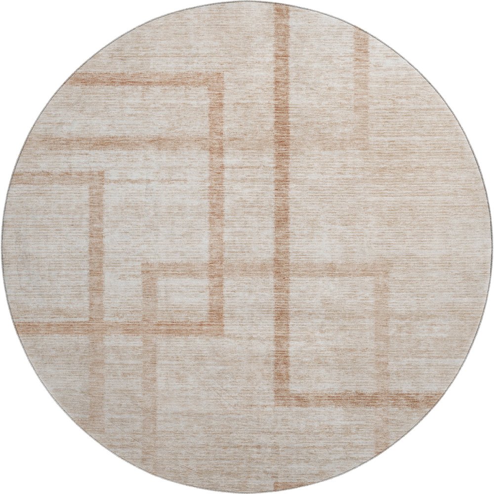 Premium Machine Washable Mayfield AMF827 Coral 8' x 8' Round Rug. Picture 1
