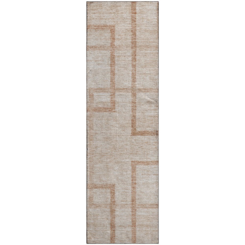 Premium Machine Washable Mayfield AMF827 Coral 2'3" x 7'6" Runner Rug. Picture 1