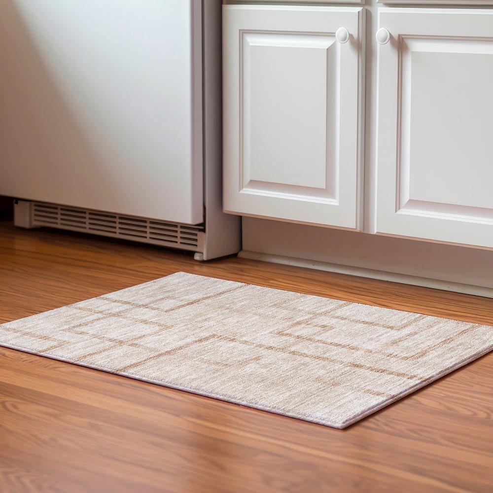 Premium Machine Washable Mayfield AMF827 Coral 1'8" x 2'6" Rug. Picture 5