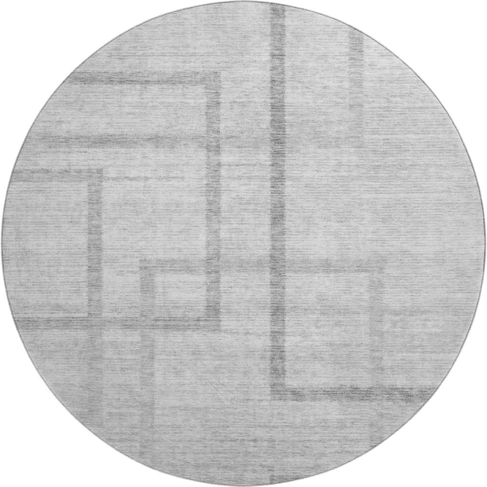 Premium Machine Washable Mayfield AMF827 Gray 8' x 8' Round Rug. Picture 1