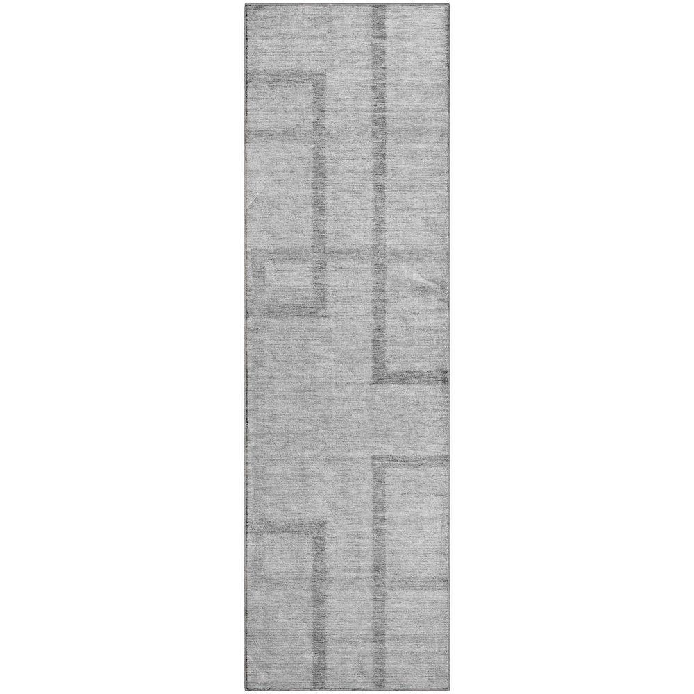 Premium Machine Washable Mayfield AMF827 Gray 2'3" x 7'6" Runner Rug. Picture 1