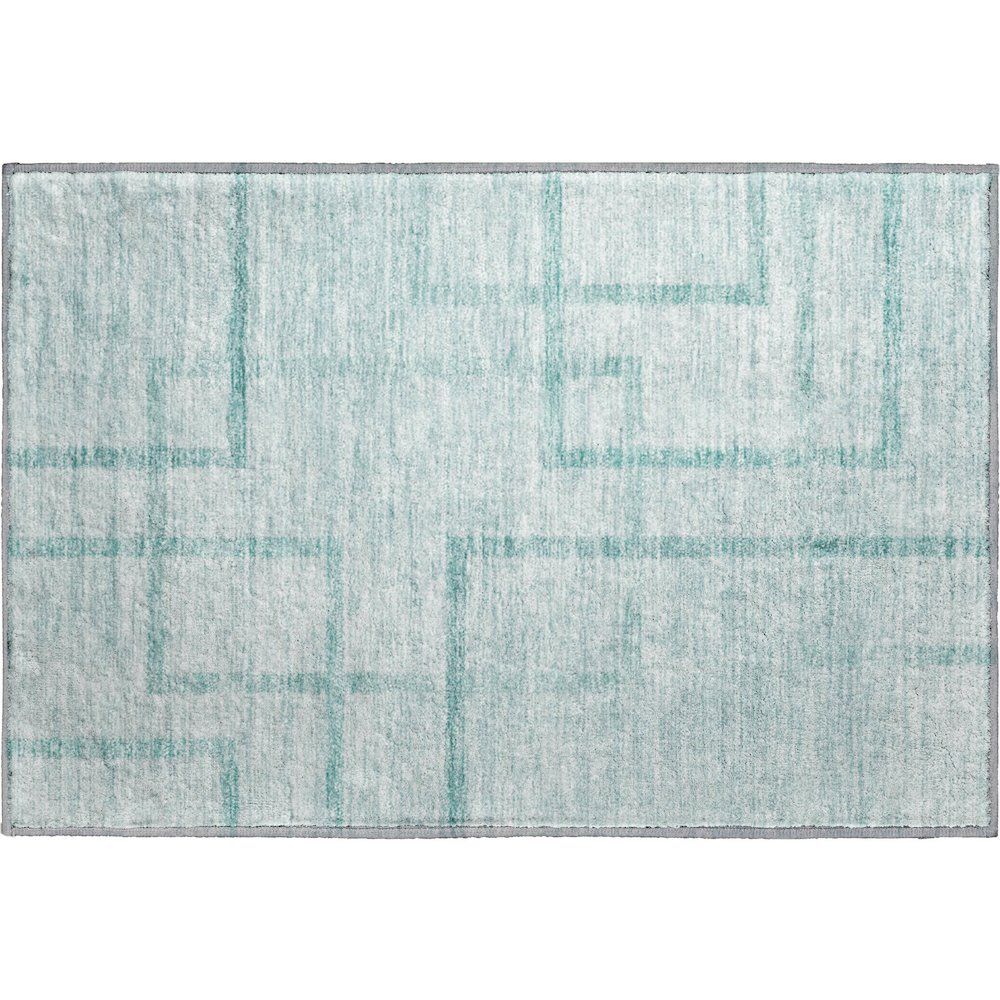 Premium Machine Washable Mayfield AMF827 Teal 1'8" x 2'6" Rug. Picture 1