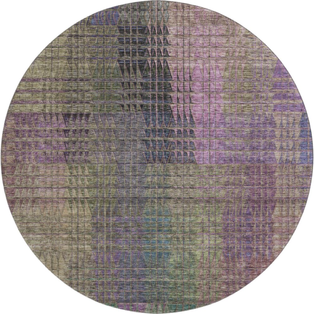 Premium Machine Washable Mayfield AMF828 Plum 8' x 8' Round Rug. Picture 1