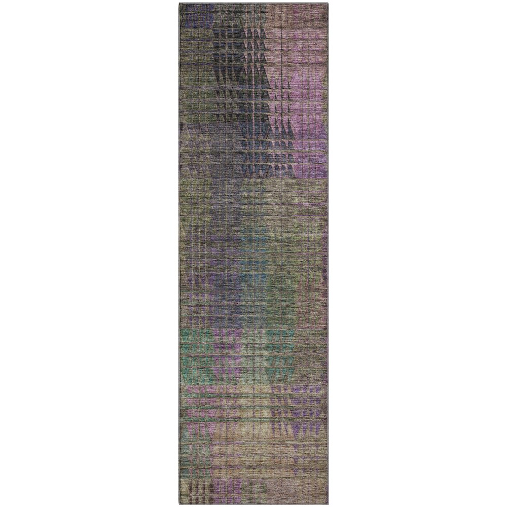 Premium Machine Washable Mayfield AMF828 Plum 2'3" x 7'6" Runner Rug. Picture 1