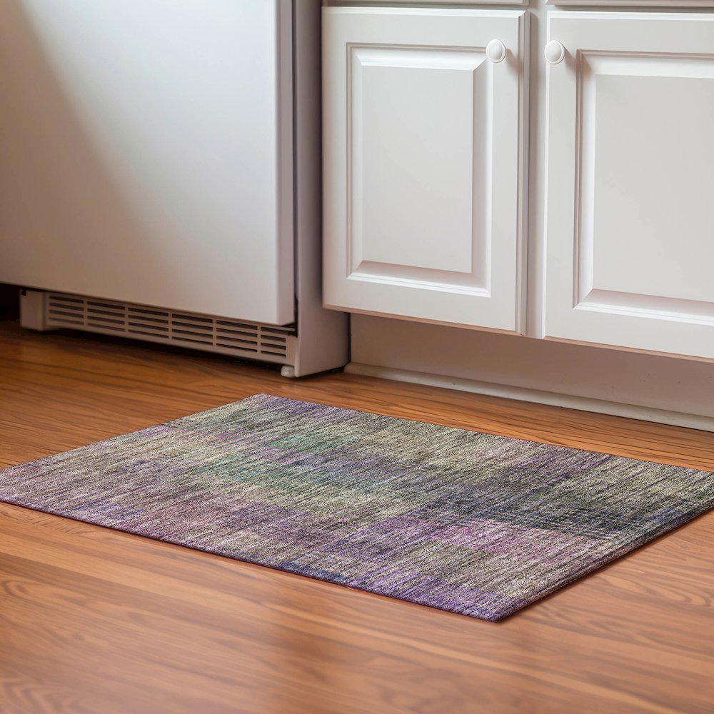 Premium Machine Washable Mayfield AMF828 Plum 1'8" x 2'6" Rug. Picture 5