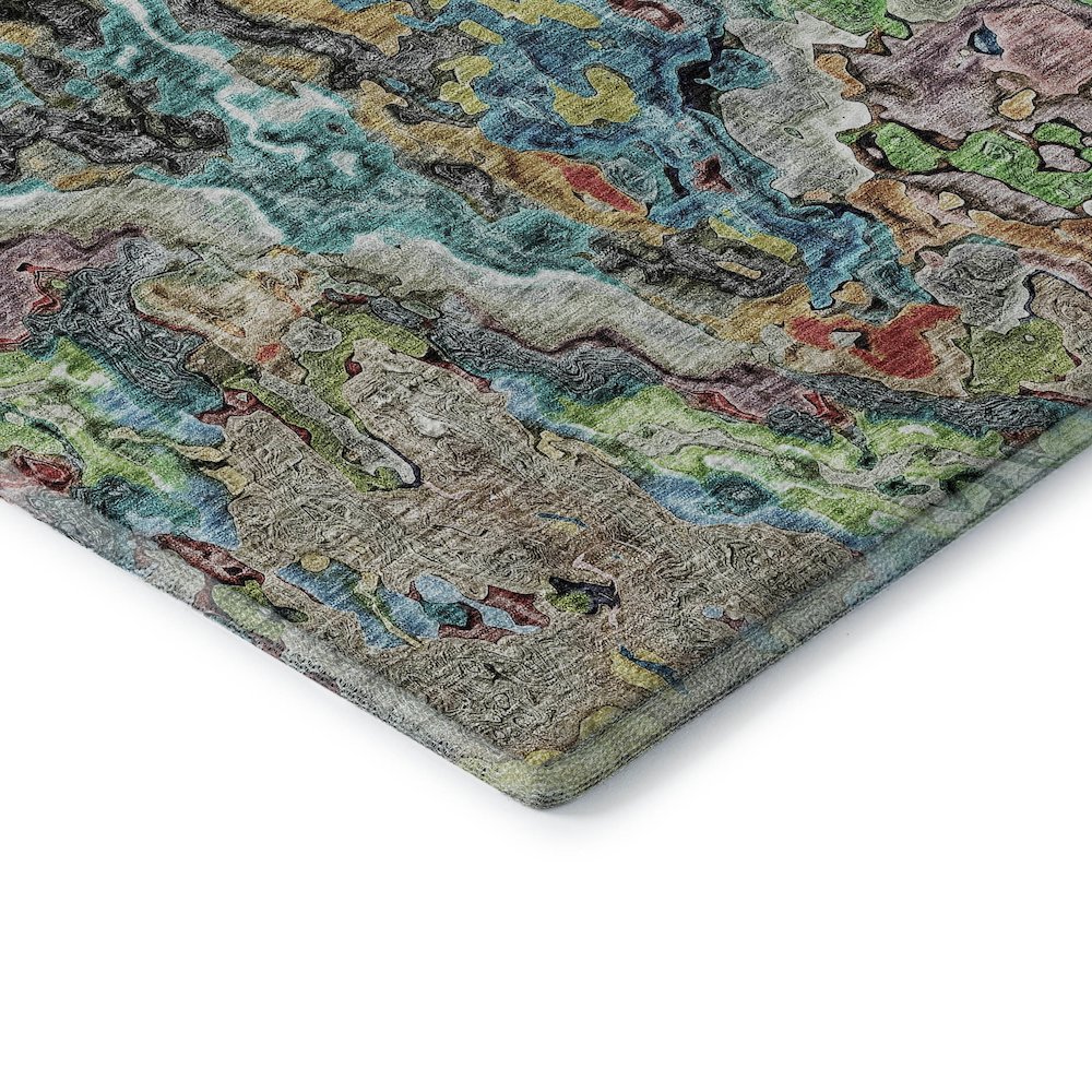 Premium Machine Washable Mayfield AMF829 Blue 1'8" x 2'6" Rug. Picture 3