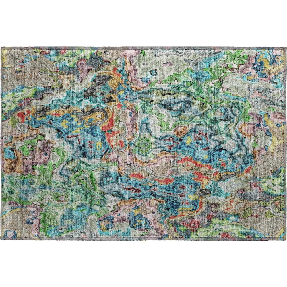 Premium Machine Washable Mayfield AMF829 Blue 1'8" x 2'6" Rug. Picture 1