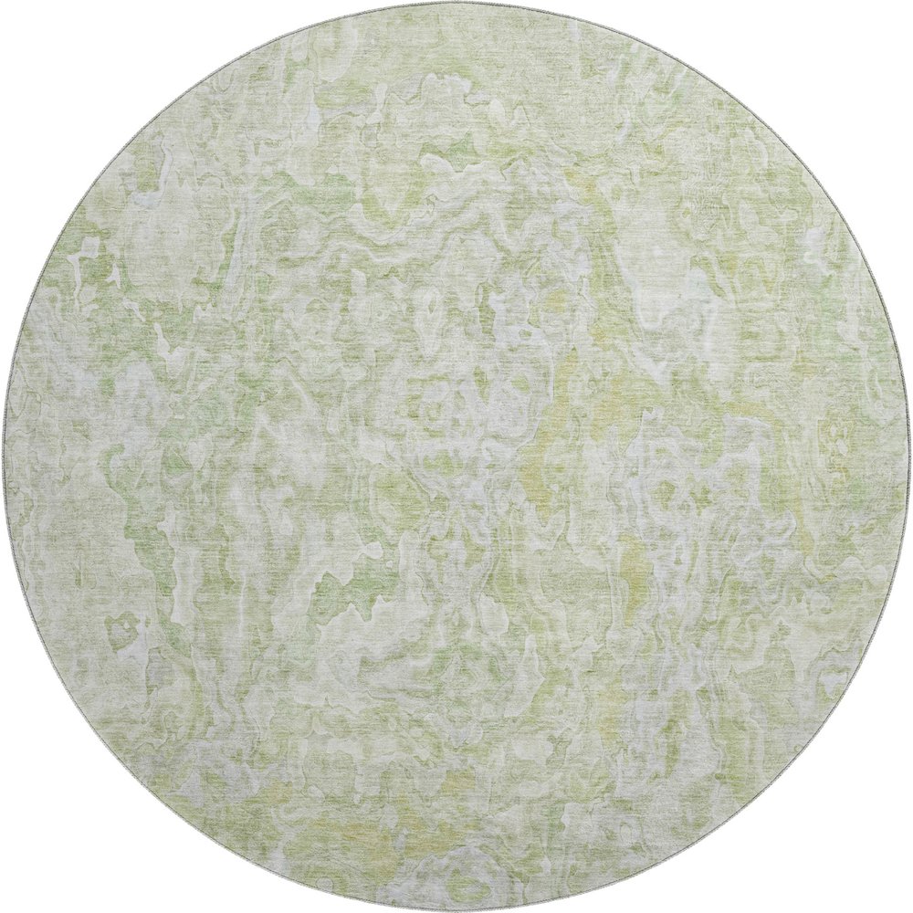 Premium Machine Washable Mayfield AMF829 Green 8' x 8' Round Rug. Picture 1