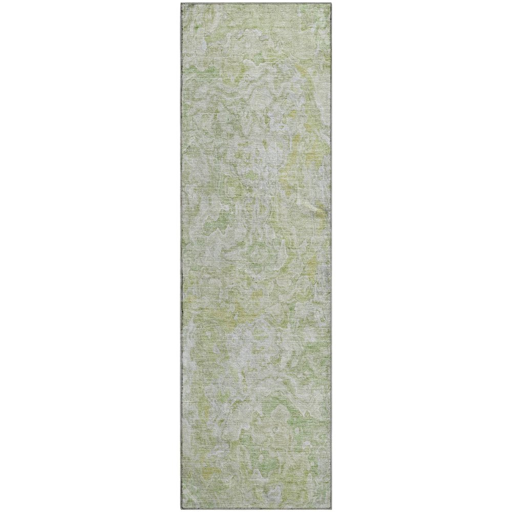 Premium Machine Washable Mayfield AMF829 Green 2'3" x 7'6" Runner Rug. Picture 1