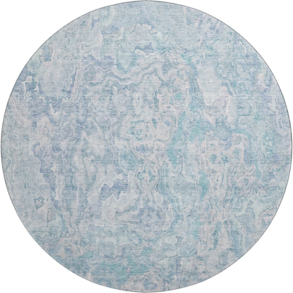 Premium Machine Washable Mayfield AMF829 Sky 8' x 8' Round Rug. Picture 1