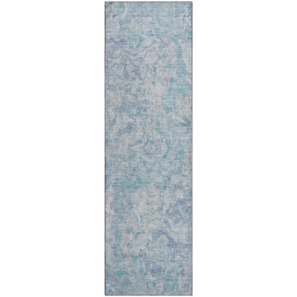 Premium Machine Washable Mayfield AMF829 Sky 2'3" x 7'6" Runner Rug. Picture 1