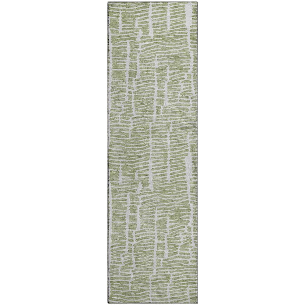 Premium Machine Washable Mayfield AMF830 Aloe 2'3" x 7'6" Runner Rug. Picture 1