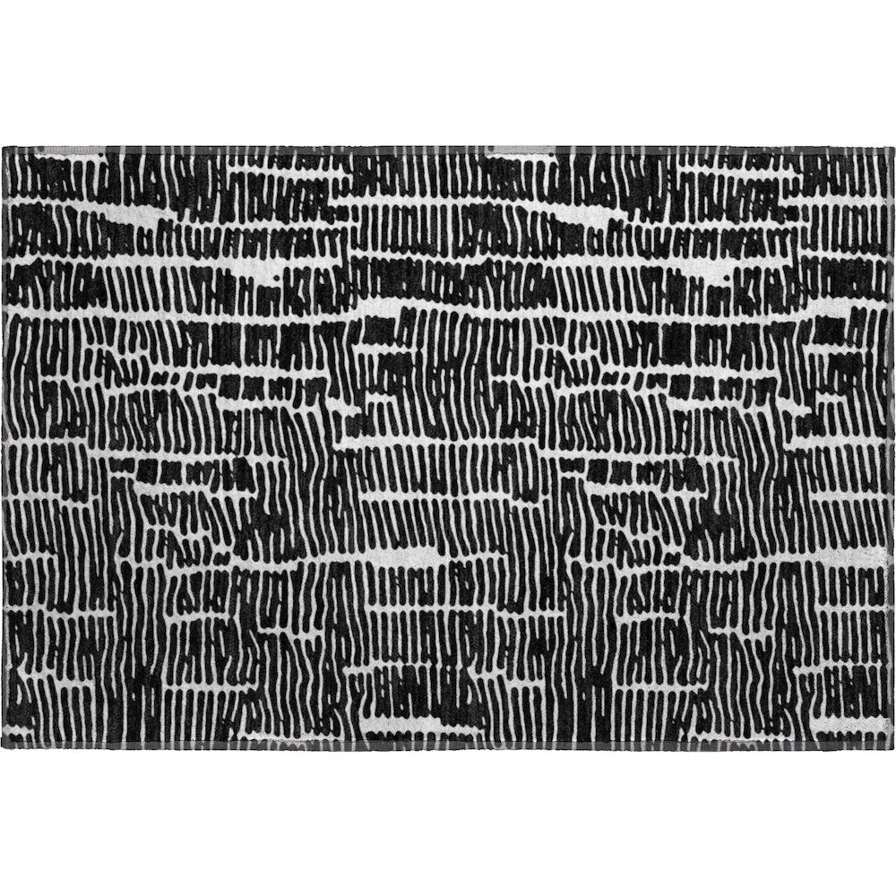 Premium Machine Washable Mayfield AMF830 Black 1'8" x 2'6" Rug. Picture 1