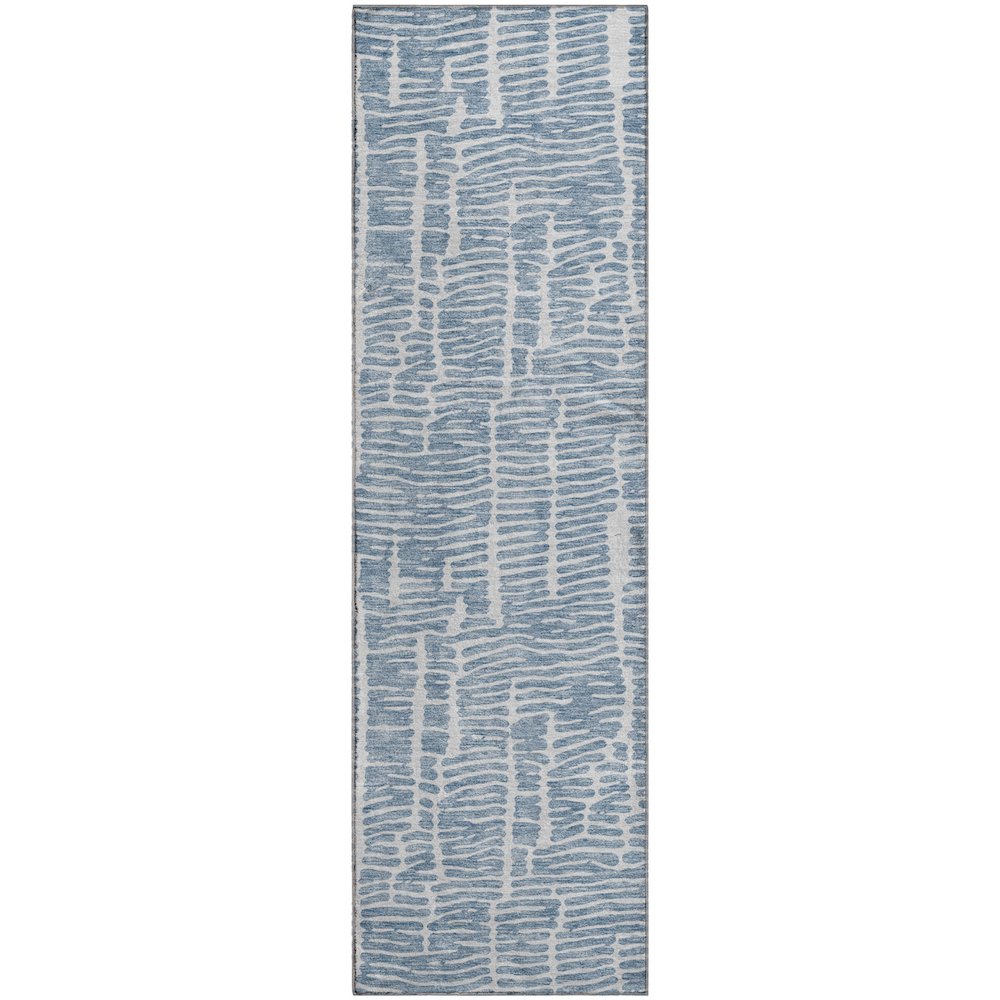 Premium Machine Washable Mayfield AMF830 Blue 2'3" x 7'6" Runner Rug. Picture 1