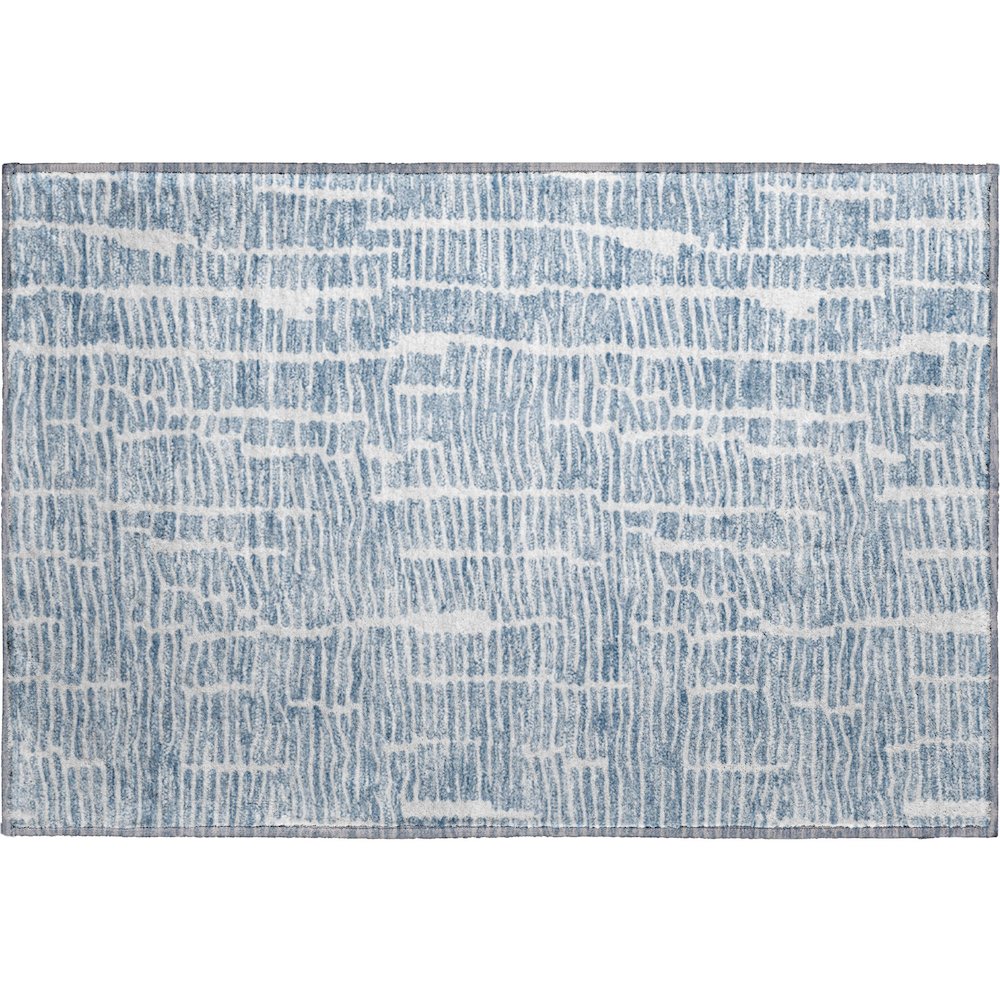 Premium Machine Washable Mayfield AMF830 Blue 1'8" x 2'6" Rug. Picture 1