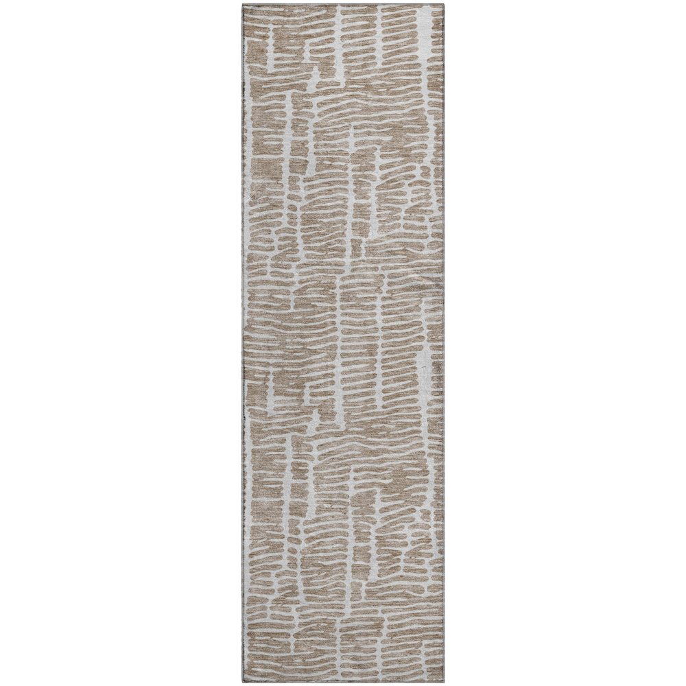 Premium Machine Washable Mayfield AMF830 Brown 2'3" x 7'6" Runner Rug. Picture 1