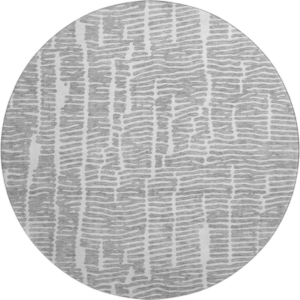Premium Machine Washable Mayfield AMF830 Gray 8' x 8' Round Rug. Picture 1