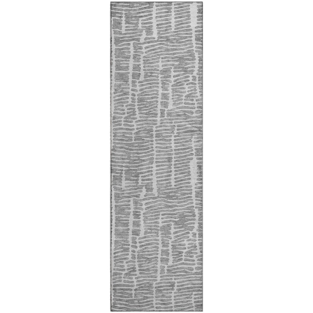 Premium Machine Washable Mayfield AMF830 Gray 2'3" x 7'6" Runner Rug. Picture 1