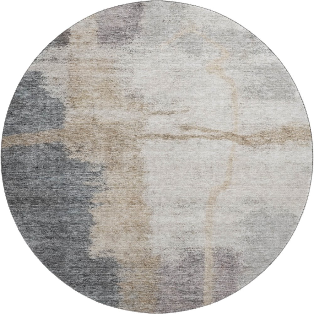 Premium Machine Washable Mayfield AMF831 Gray 8' x 8' Round Rug. Picture 1