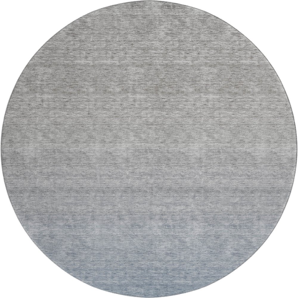 Premium Machine Washable Mayfield AMF833 Blue 8' x 8' Round Rug. Picture 1