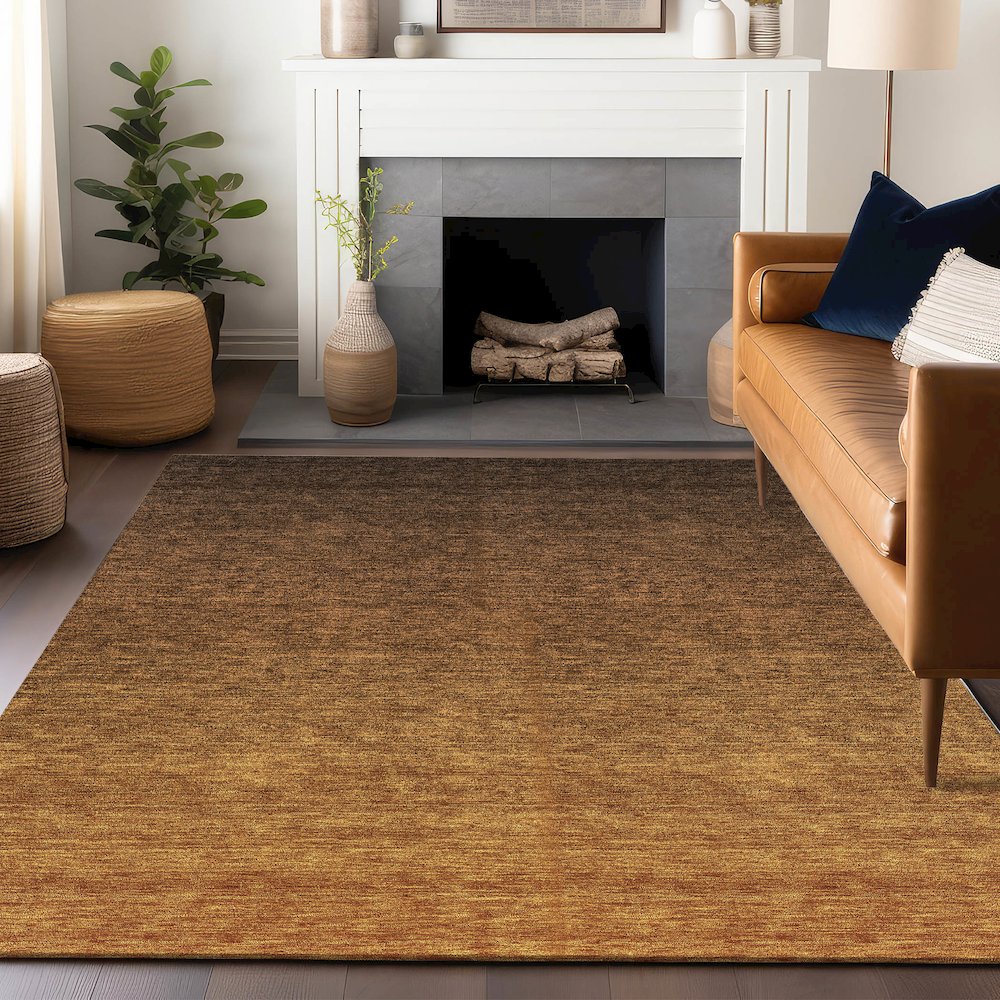 Premium Machine Washable Mayfield AMF833 Chocolate 2'6" x 3'10" Rug. Picture 6