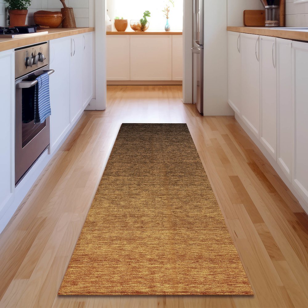 Premium Machine Washable Mayfield AMF833 Chocolate 2'3" x 7'6" Runner Rug. Picture 5