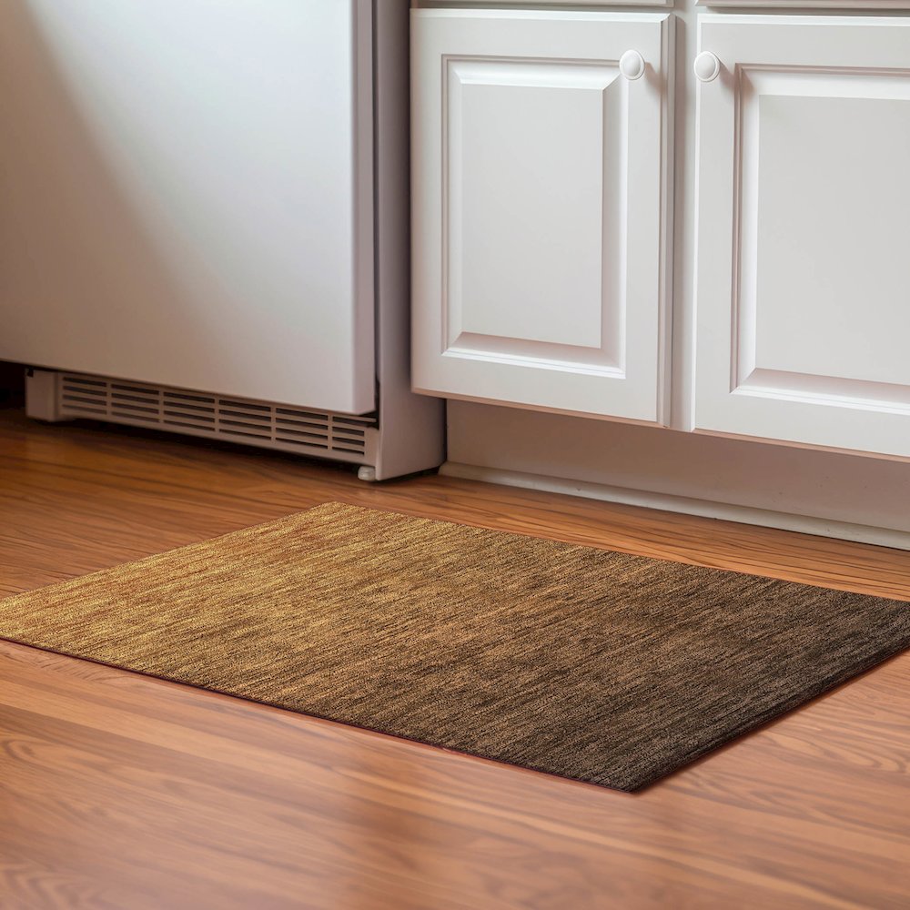 Premium Machine Washable Mayfield AMF833 Chocolate 1'8" x 2'6" Rug. Picture 5