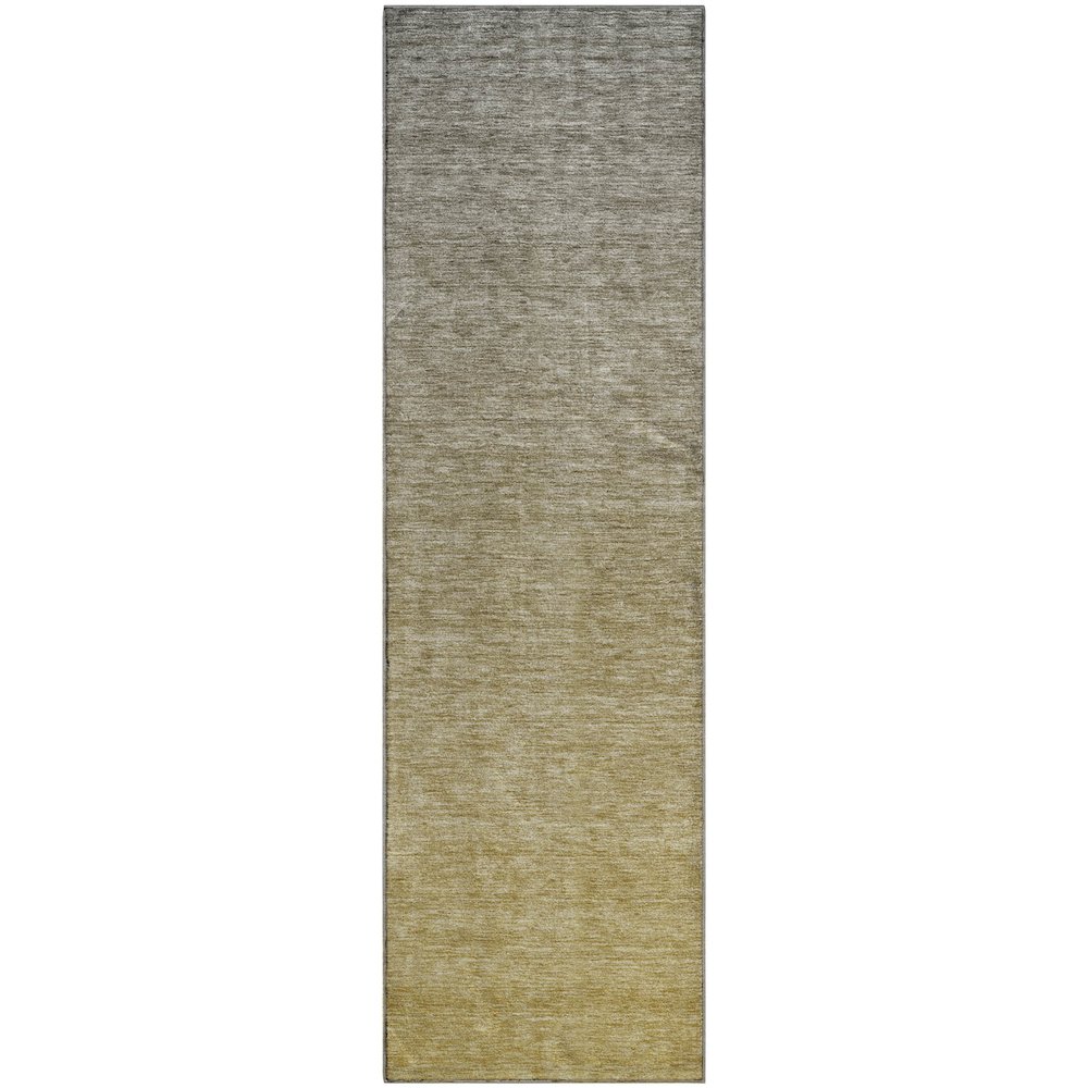 Premium Machine Washable Mayfield AMF833 Gold 2'3" x 7'6" Runner Rug. Picture 1