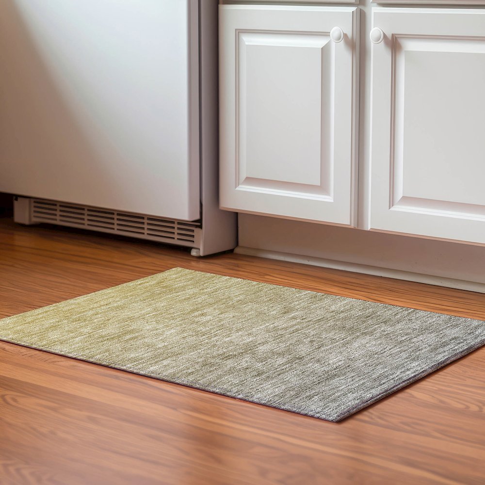 Premium Machine Washable Mayfield AMF833 Gold 1'8" x 2'6" Rug. Picture 5